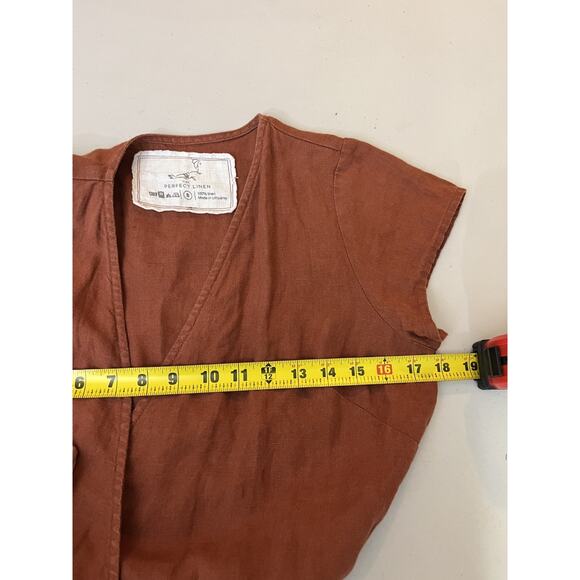 Not Perfect Linen Margaret Sleeveless Linen Jumpsuit Tie Wrap S European Luxury - Picture 11 of 15